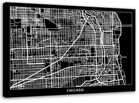 Obraz na plátně Mapa města Chicago - 120x80 cm