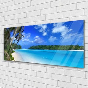 Obraz na akrylátovom skle Pláž palmy more krajina 125x50 cm