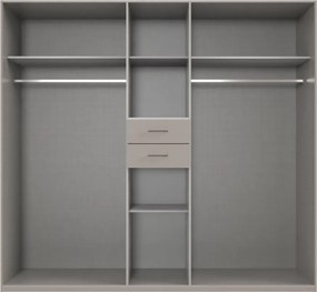 Šatníková skriňa so zrkadlami Düsseldorf, 225 cm, šedá sahara