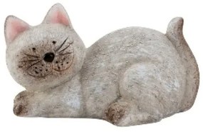 Ležiaca mačka – sivá 15 x 10 cm