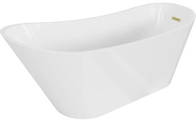 Mexen Alta, voľne stojaca vaňa 170 x 75 cm, biela, zlatý matný prepad, 52141707500-55