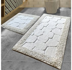Asir SADA 2x Kúpeľňová predložka STONE 60/100 cm biela 359CHL1563