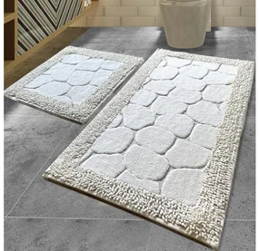 Asir SADA 2x Kúpeľňová predložka STONE 60/100 cm biela AS2045