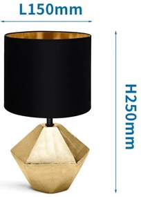 Aigostar - Stolná lampa 1xE14/40W/230V zlatá/čierna
