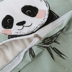 Sada obliečok z mikrovlákna PANDA RELAX mentolová + obliečka na vankúš 50 x 70 cm ZDARMA