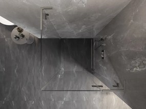 Mexen Lunar L, 1-krídlový sprchový kút, pravý, 90 x 90 cm, 8mm číre sklo, brúsená oceľ profil, 834L-090-090-97-00-P
