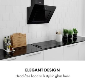 Klarstein Sofia 60, digestor, 60 cm, nástenný, 300 m³/h, dotykové ovládanie, sklenená predná strana, čierny