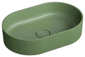 OMNIRES OVOUNOL - Umyvadlo OVO 55x36 cm dolomit, matná olivová