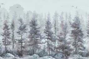 Obraz - Borovicový les II., aquarel (90x60 cm)