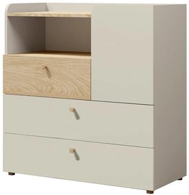 Komoda Yuki 10 Sivá béžová/Olejovaný dub
