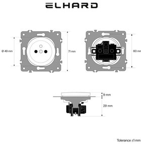 Elhard Okrúhla zásuvka Rondo, biela RD2000W