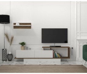 TV skrinka Asos - White, Walnut