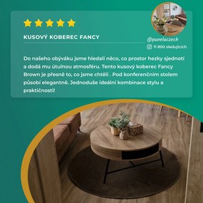 Hanse Home, Kusový koberec Fancy 103008 Braun - hnedý kruh, 200x200 (priemer) kruh, hnedá, obývacia izba