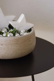 Dekoračná miska PERA, sklolaminát, Ø 27 cm, béžová