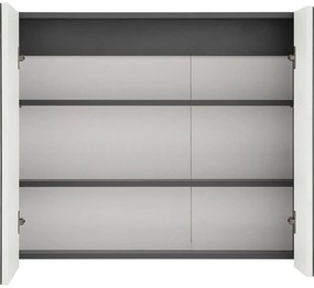 Sivá nástenná kúpeľňová skrinka so zrkadlom Støraa Wisla, 80 x 70 cm