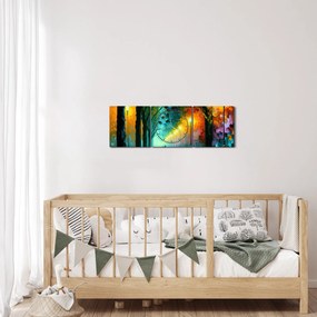 Obraz - Nočná prechádzka (s hodinami) (90x30 cm)