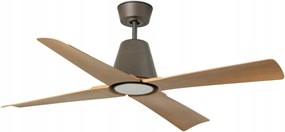 Stropný ventilátor Faro Typhoon M Led, DC motor, IP44, drevo/hnedá, Led