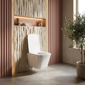 Rea Julio, závesná WC misa 515x345x300 mm, Rimless + toaletné sedadlo, biela lesklá, REA-C4803
