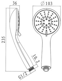 Mereo, Vaňový set s trojpolohovoou ručnou sprchou, nerezovou sprchovou hadicou a polohovacím držiakom, MER-CB569H