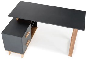 Rohový pracovný stôl SERGIO XL antracit