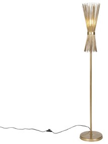 Stojaca lampa v štýle Art Deco zlatá - metla