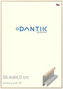 DANTIK rám na obraz 59,4x84 | ALU Dýha dub raw (Plexi Čiré)