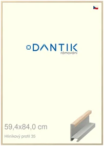 DANTIK rám na obraz 59,4x84 | ALU Dýha dub raw (Plexi Čiré)