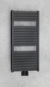 Aqualine Aqualine, TONDI vykurovacie teleso 450x970 mm, stredové pripojenie, čierna matná, DT456T