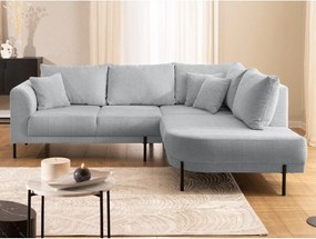 Svetlosivá ženilková rohová pohovka (pravý roh/do L) Mauris – Ropez