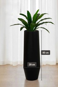 Dizajnový kvetináč BERBELO, sklolaminát, výška 80 cm, čierny mat