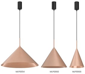 Závesné svietidlo Capital, 1x medené kovové tienidlo, (fi 17cm), b