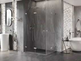 Mexen Lunar-F Duo, skladací sprchový kút 95 x 90 cm, 6mm číre sklo, oceľový profil, 836-095L-090P-97-00
