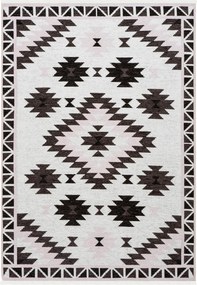 XXXLutz PLOCHO TKANÝ KOBEREC, 80/150 cm sivá, biela, tmavosivá Novel - Koberce - 006002004754