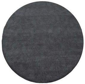 Štýlový okrúhly koberec v černej farbe 133X133