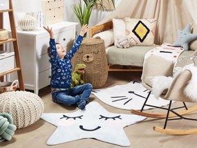 Detský koberec ⌀ 100 cm biely KITTY Beliani