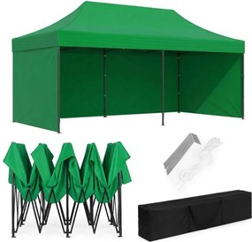 Samorozkladací párty stan so stenami v rôznych farbách 3 x 6 m čierna