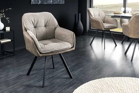 Luxusná otočná stolička Mr. Lounger vintage taupe mikrovlákno
