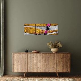 Obraz abstrakcie (s hodinami) (90x30 cm)