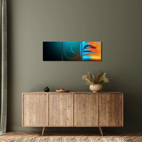 Obraz - Trblietavá tvár (s hodinami) (90x30 cm)
