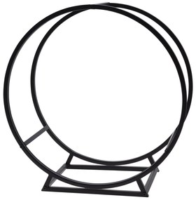 Kovový stojan na drevo Round, 50x51,5 cm, čierna