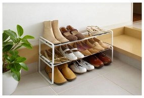 Biela kovová teleskopická polica na topánky Kobe - YAMAZAKI