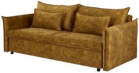 Rozkladacia pohovka APARTMENT 215 cm zamatová horčicovo žltá