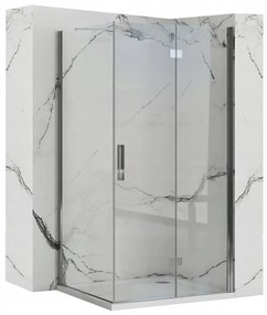 Rea Molier, sprchová kabína 80(dvere) x 80(stena) x 190 cm, 6mm číre sklo, chrómový profil, KPL-K2367