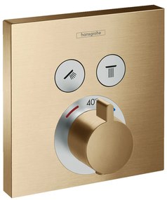 Hansgrohe Shower Select, termostatická batéria pod omietku na 2 spotrebiče, kefovaný bronz, HAN-15763140