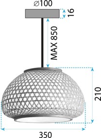 Toolight Toolight, stropné svietidlo 1xE27 APP1577-5C, hnedá-čierna, OSW-03801