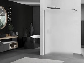 Mexen Kioto, sprchová zástena Walk-In 130 x 200 cm, 8mm sklo námraza, grafitový profil, 800-130-101-95-30