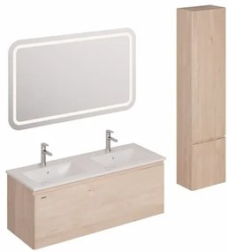 Kúpeľňová zostava s umývadlom vrátane umývadlovej batérie, vtoku a sifónu Naturel Ancona akácie KSETANCONA5, 1 ks