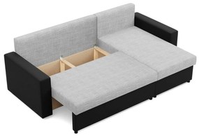 Rohová rozkladacia sedacia súprava LUNA Sivá/čierna