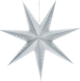 Solight LED strieborná vianočná hviezda, závesná, 60cm, 20x LED, 2x AA, strieborná farba, 1v294