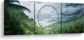 Obraz - Seychelská jungle (s hodinami) (90x30 cm)